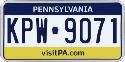 PA license plate KPW9071