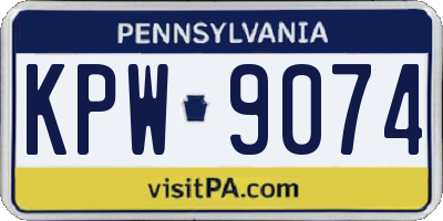 PA license plate KPW9074