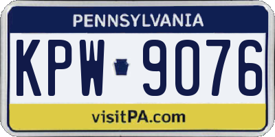 PA license plate KPW9076