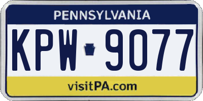 PA license plate KPW9077