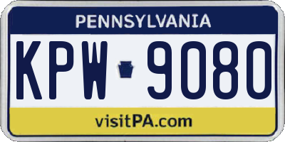PA license plate KPW9080