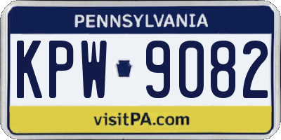 PA license plate KPW9082