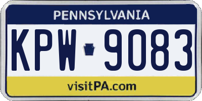 PA license plate KPW9083