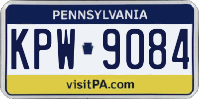 PA license plate KPW9084