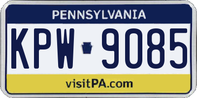 PA license plate KPW9085