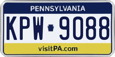 PA license plate KPW9088