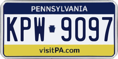 PA license plate KPW9097