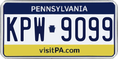 PA license plate KPW9099