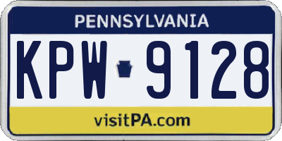 PA license plate KPW9128