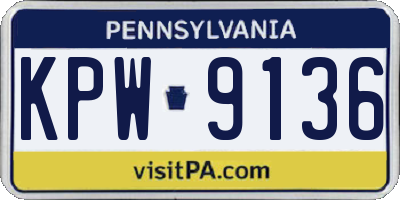 PA license plate KPW9136