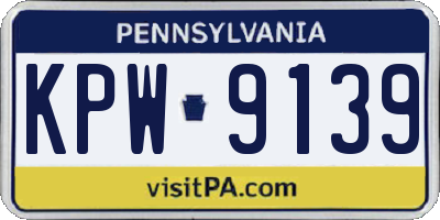 PA license plate KPW9139