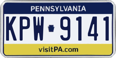 PA license plate KPW9141