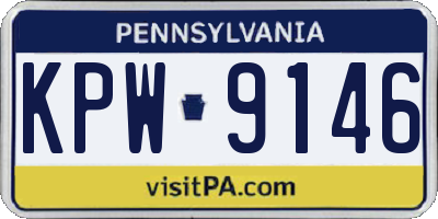 PA license plate KPW9146