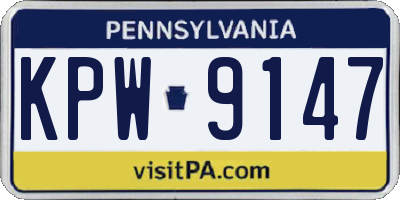 PA license plate KPW9147
