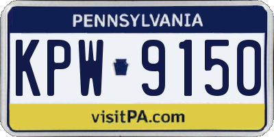 PA license plate KPW9150