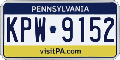 PA license plate KPW9152
