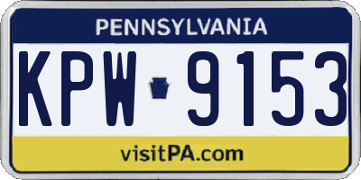 PA license plate KPW9153