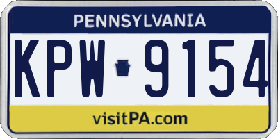 PA license plate KPW9154