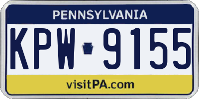 PA license plate KPW9155