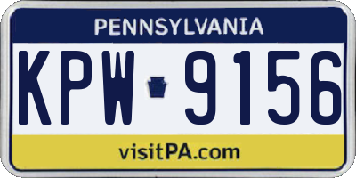 PA license plate KPW9156