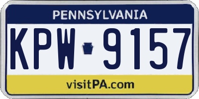 PA license plate KPW9157