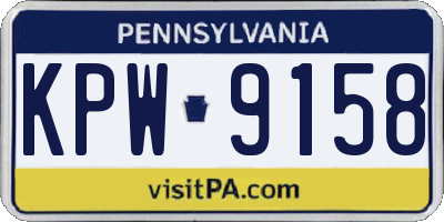 PA license plate KPW9158