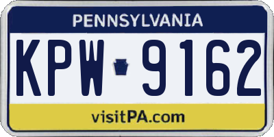 PA license plate KPW9162
