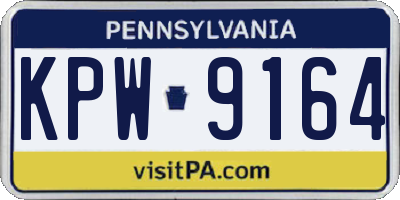 PA license plate KPW9164