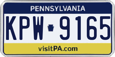 PA license plate KPW9165