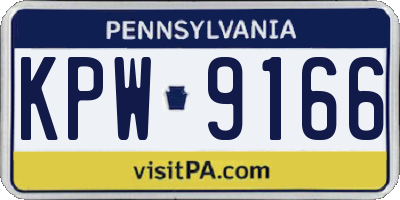 PA license plate KPW9166