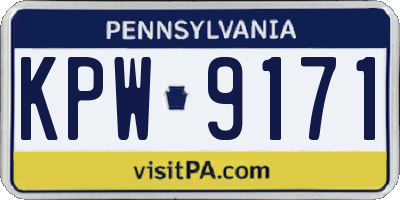 PA license plate KPW9171