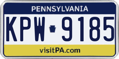 PA license plate KPW9185