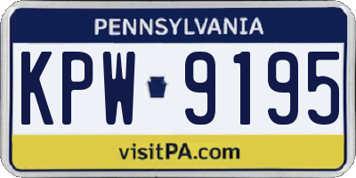 PA license plate KPW9195