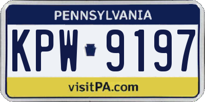 PA license plate KPW9197