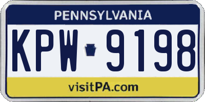 PA license plate KPW9198