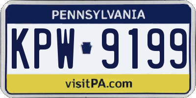 PA license plate KPW9199