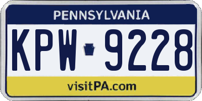 PA license plate KPW9228