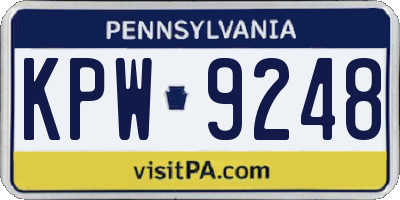 PA license plate KPW9248