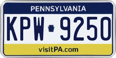 PA license plate KPW9250