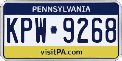 PA license plate KPW9268