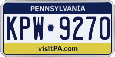 PA license plate KPW9270