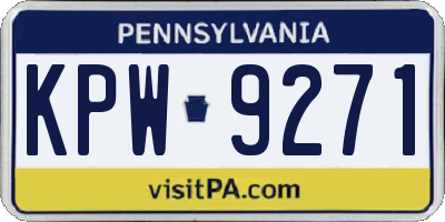 PA license plate KPW9271
