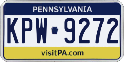 PA license plate KPW9272