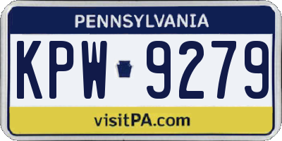 PA license plate KPW9279