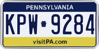 PA license plate KPW9284