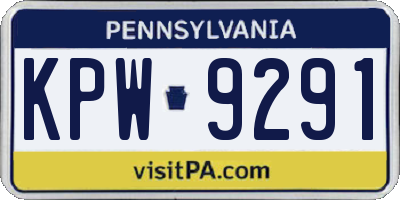 PA license plate KPW9291