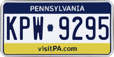 PA license plate KPW9295