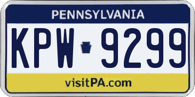 PA license plate KPW9299