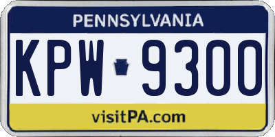 PA license plate KPW9300