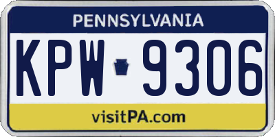 PA license plate KPW9306